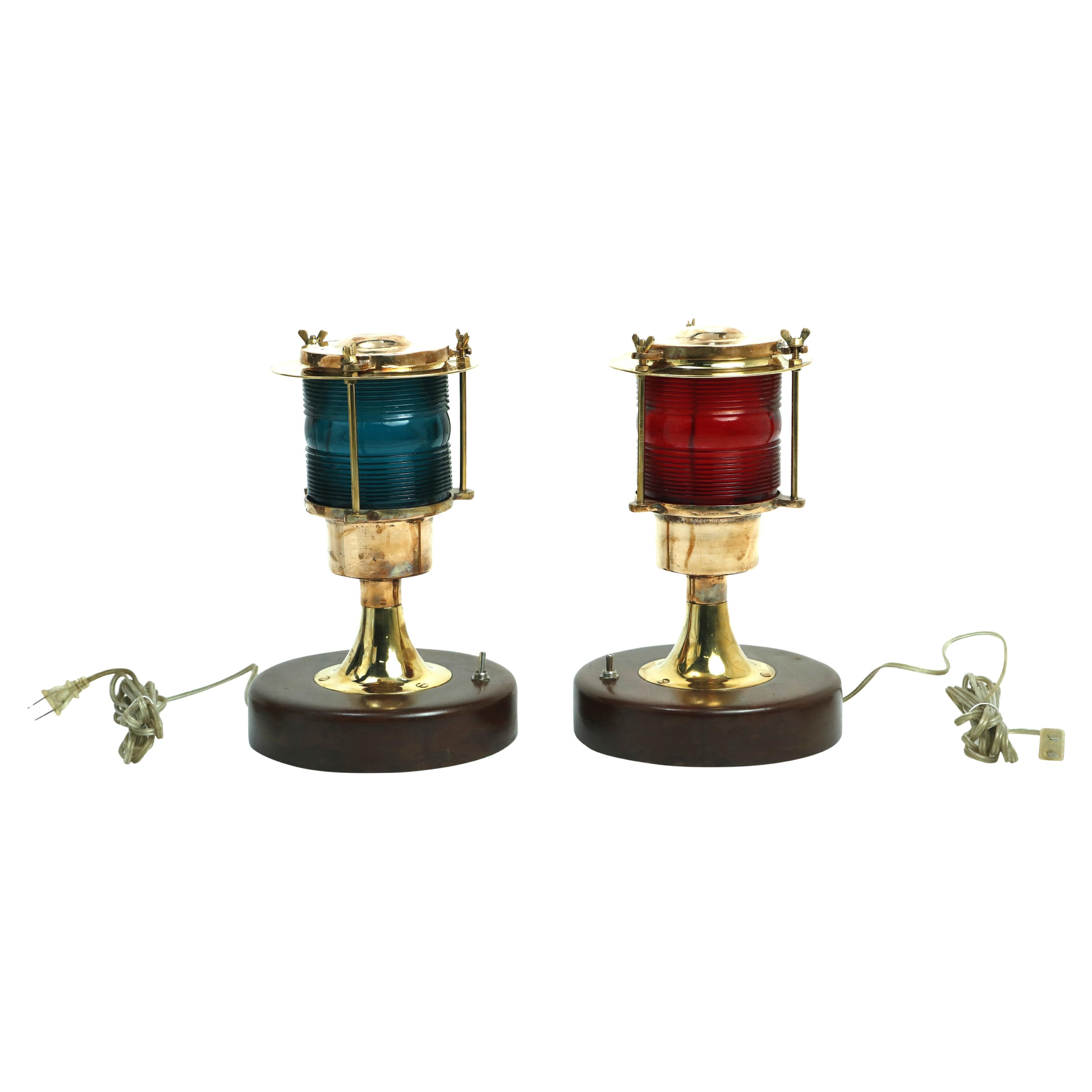Port and Starboard Brass Nautical Navigational Post Lights