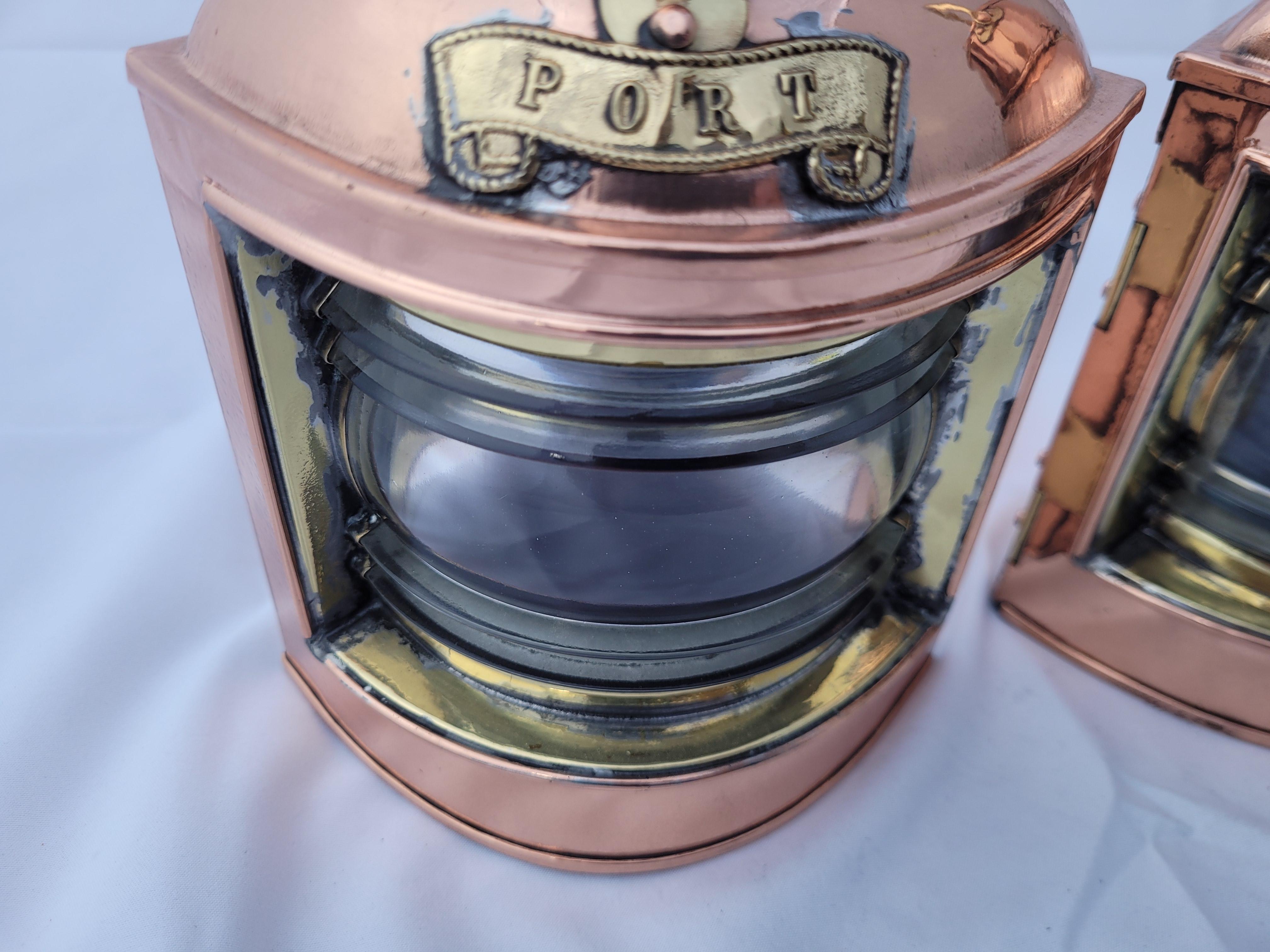 North American Port and Starboard Ship Lanterns For Sale