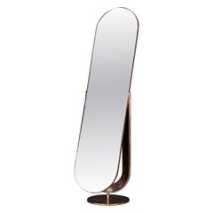 Port Free Floor Standing Mirror — Handmade in Britain — Patinated Bronze
