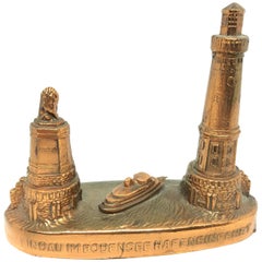 Port of Lindau Lake Constance Souvenir Building, German, 1950s Vintage