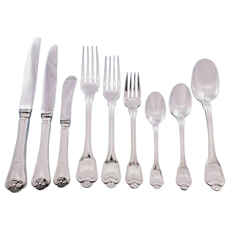 Christofle Port Royal silver-plated 114-piece flatware set, 20th century, offered by Antique Cupboard