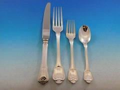 Vintage Port Royal by Christofle Silver Plate Flatware Group of 39 Pieces 
