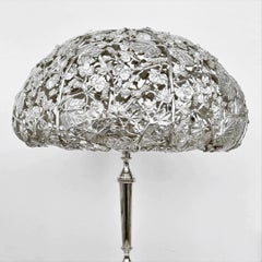 Lámpara de mesa Rosior de una sola pieza "Hoja de vino de Oporto" cincelada a mano en plata de ley