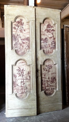Porta a doppia anta, laccata, Epoca '600/'700, Provenienza Roma (Italia)