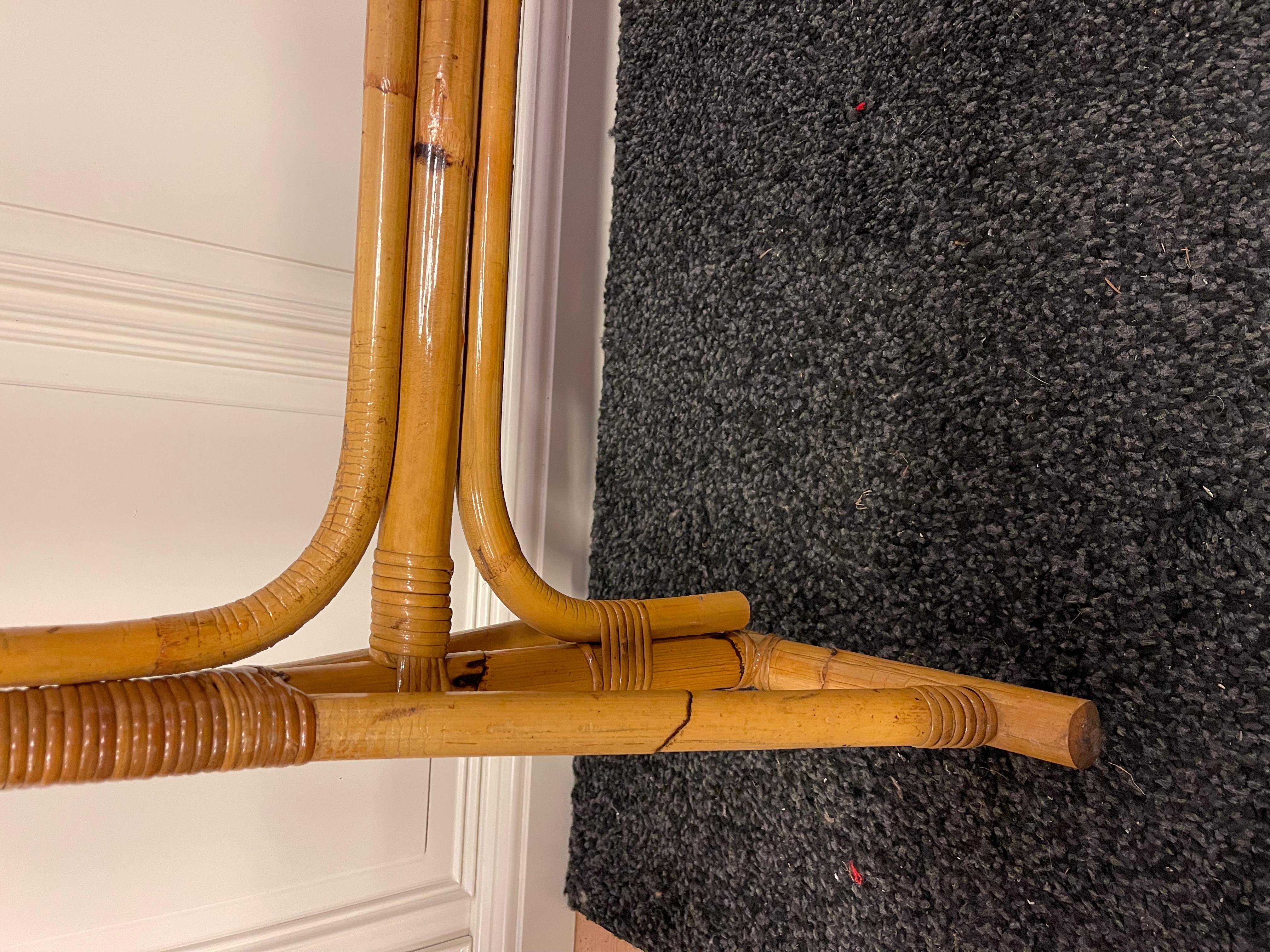 Fatto a mano Porta abiti italiano temporaneo in bambu e rattan design bonacina anni '90 in vendita