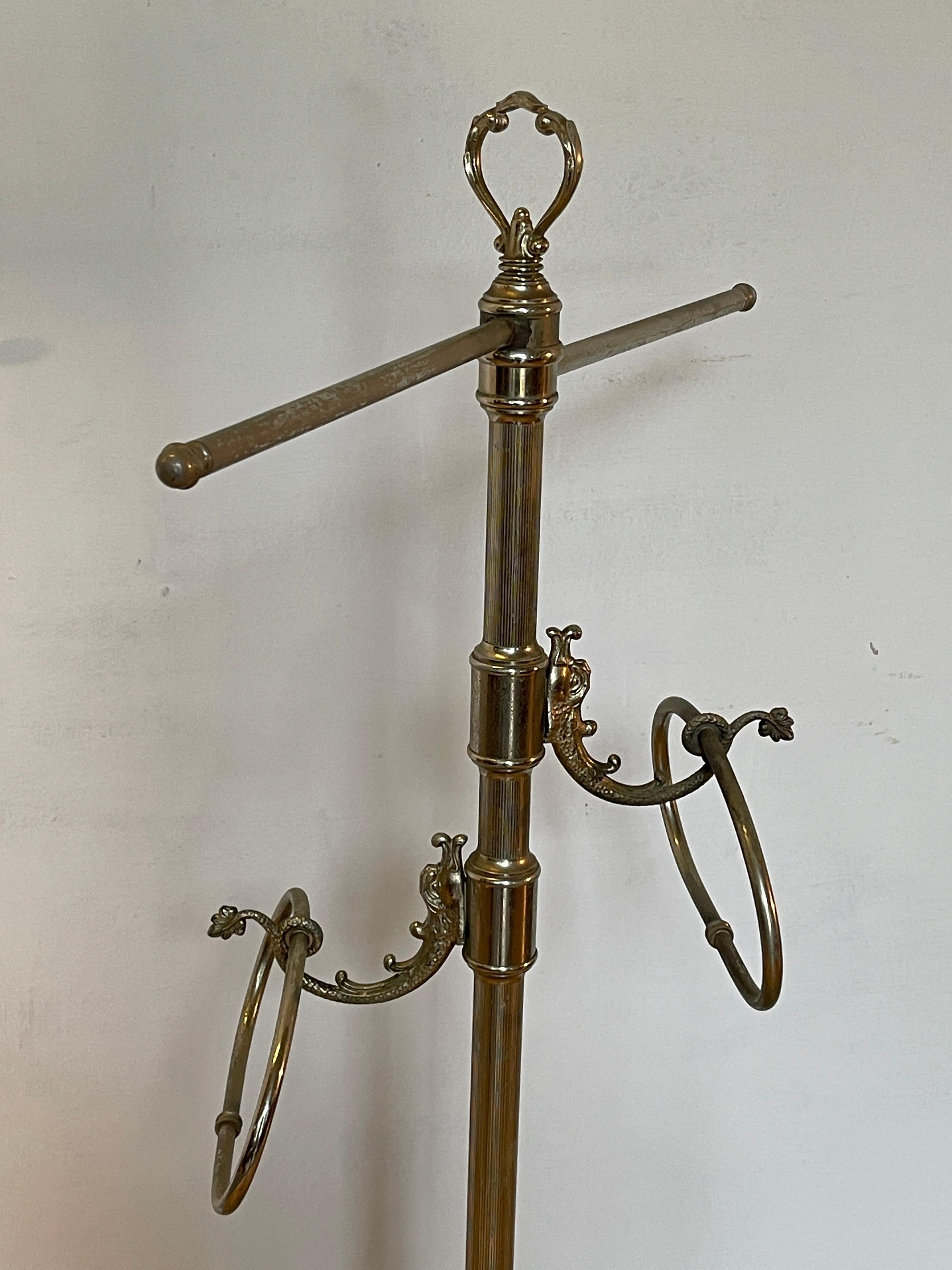 Italian Porta asciugamani in bronzo argentato in stile neoclasico, anni '50 in vendita