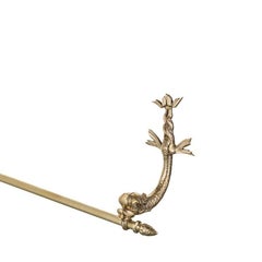 Zante towel holder with brass dolphins