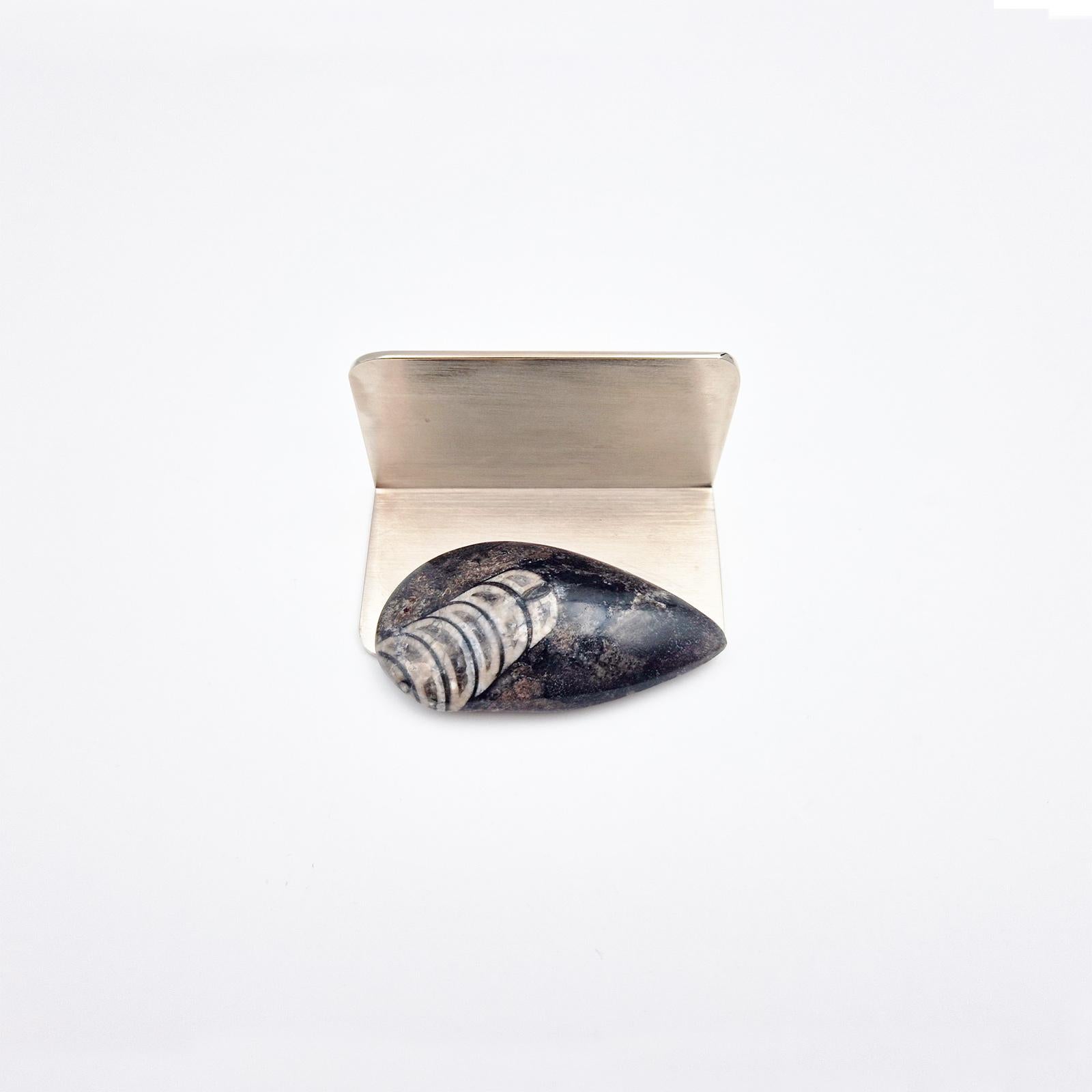 Visitenkartenetui mit Fossil von Orthoceras - Italienisches Design (Moderne) im Angebot