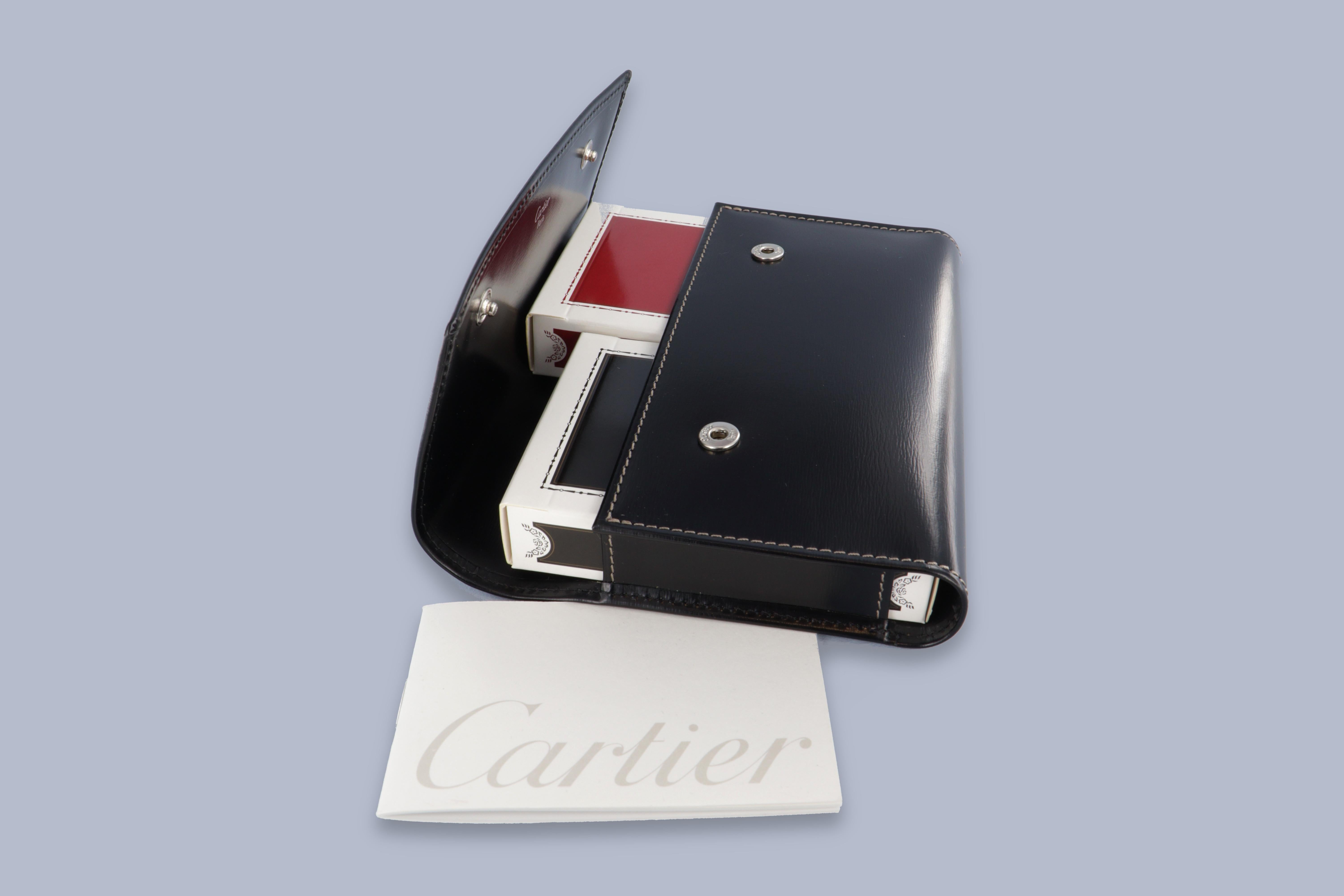 Estuche de cartas Cartier de cuero negro en Nuevo estado para la venta en Perugia, IT