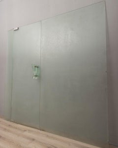 Door with stained glass window vintage 60s crystal design Cristal Art