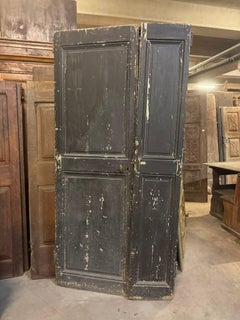Porte d'entrée, porte principale, double battant, laqué noir, Italie