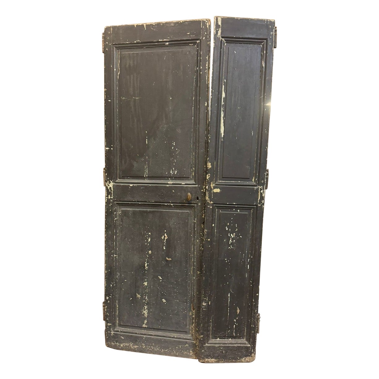 Porte d
entrée, porte principale, double battant, laqué noir, Italie en vente