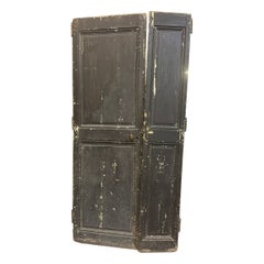 Porte d'entrée, porte principale, double battant, laqué noir, Italie