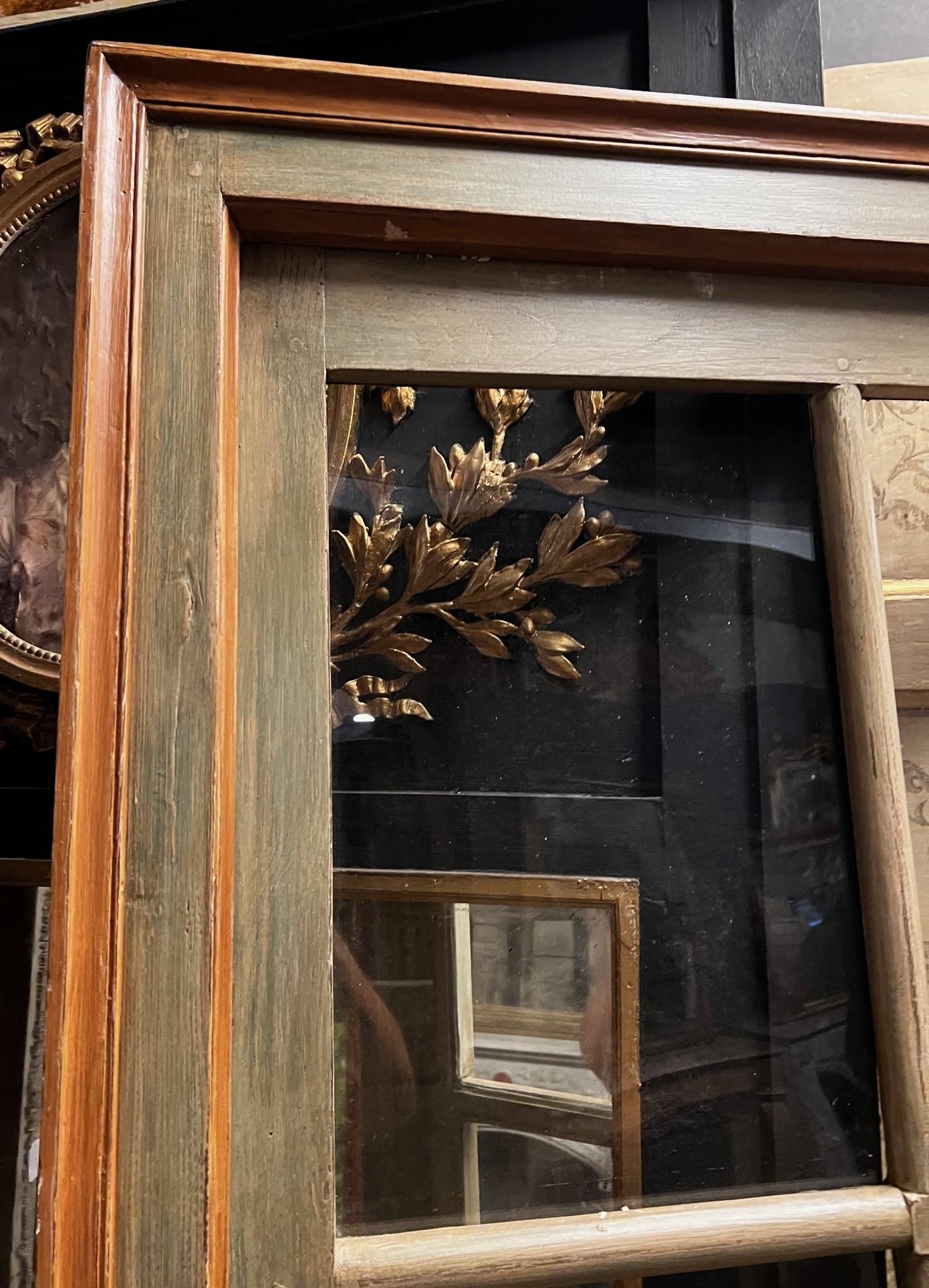 Peuplier Porte intérieure en verre en bois laqué et peint, complète avec cadre, Italie en vente