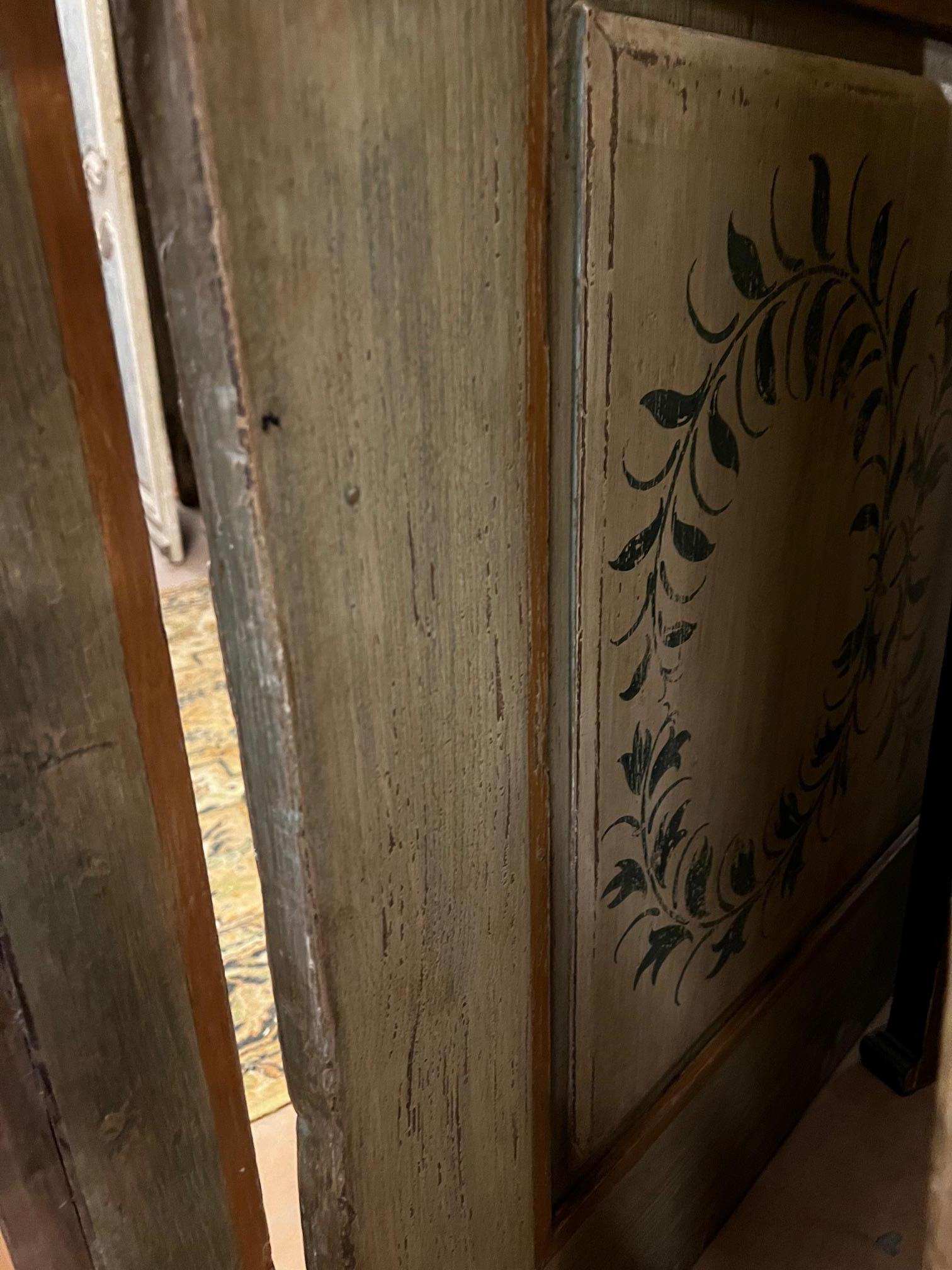 Porte intérieure en verre en bois laqué et peint, complète avec cadre, Italie en vente 1