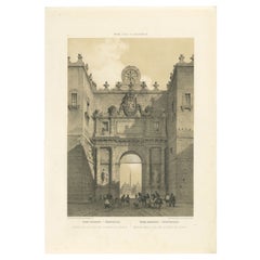 Porta del Popolo, Roma - Gran puerta de la ciudad con figuras, 1867