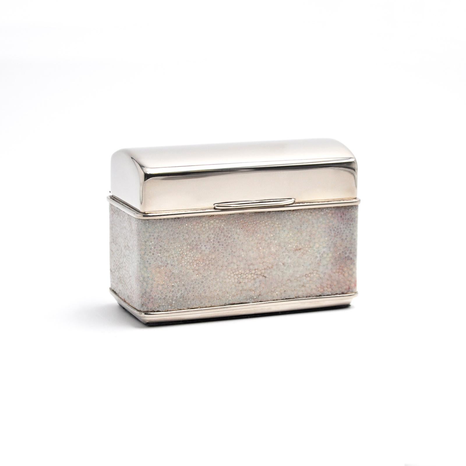 GALUCHARME ESTUCHE PARA JOYAS - GALUCHARME cuero auténtico shagreen rosa claro Italian en venta