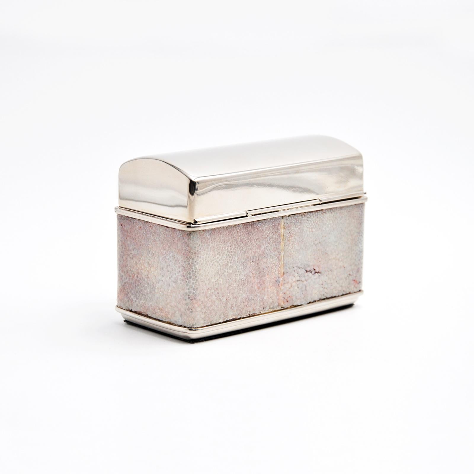 GALUCHARME ESTUCHE PARA JOYAS - GALUCHARME cuero auténtico shagreen rosa claro Hecho a mano en venta
