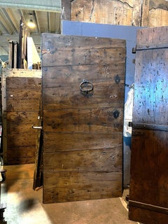 Puerta de entrada blindada de nogal macizo con hierro, Italia