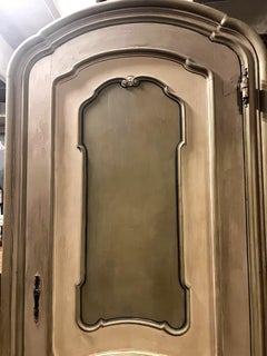 Lacquered door with frame and carved door with frame, Italy