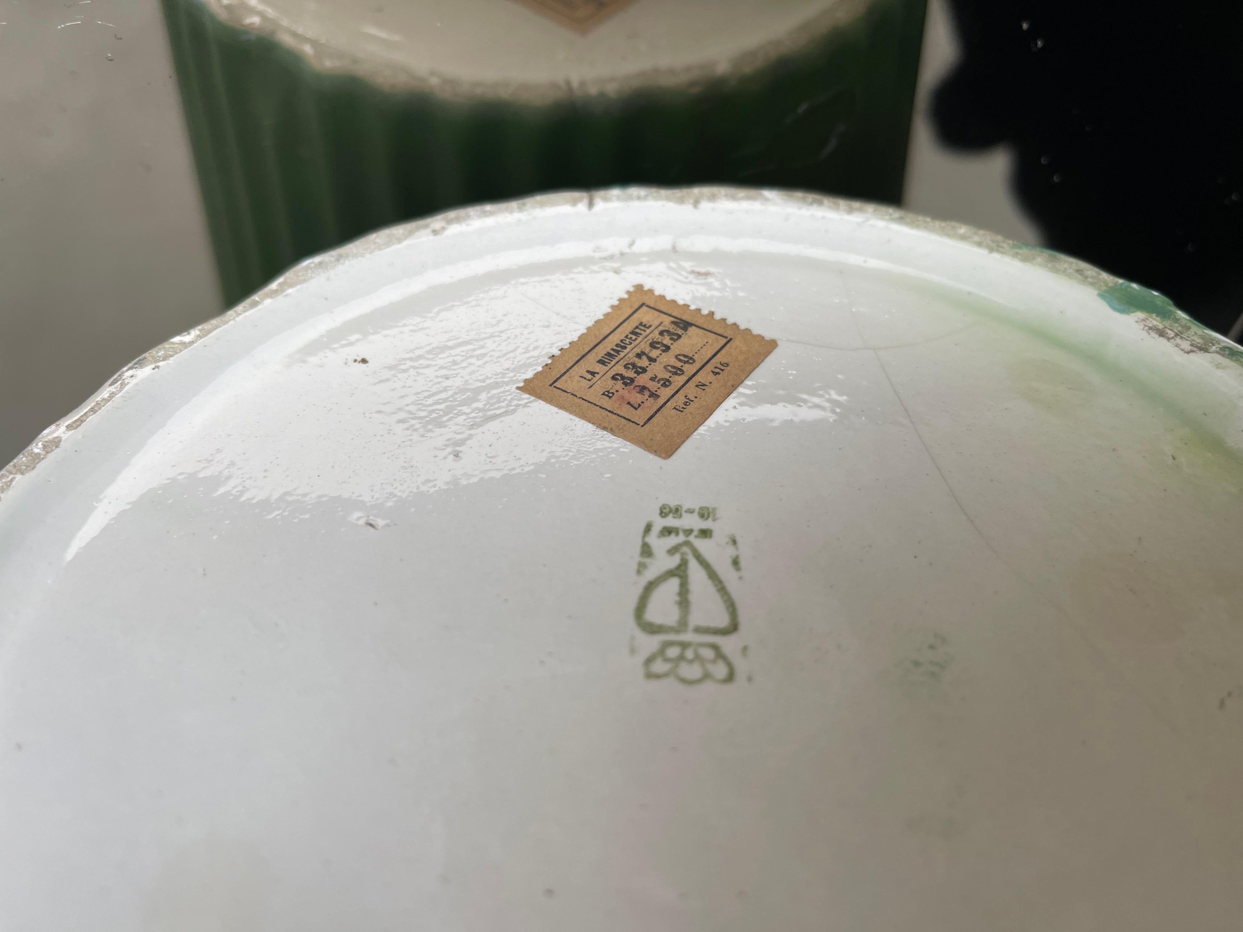 Céramique porta ombrelli ambrogio pozzi - etichetta originale rinascente - ambrogio pozzi  en vente