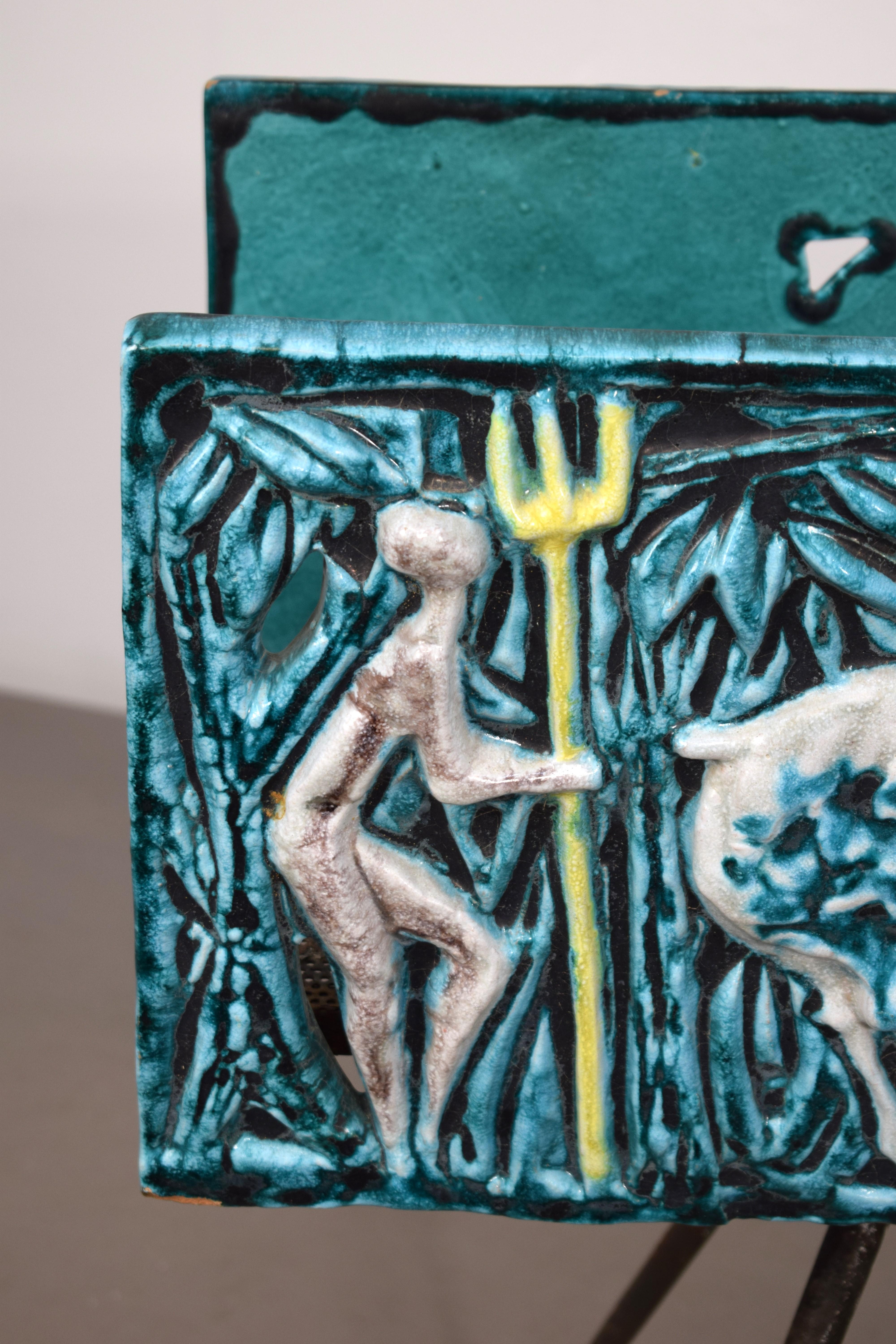 Ceramic plant holder, Italy, 1950s. In Good Condition For Sale In Palermo, PA