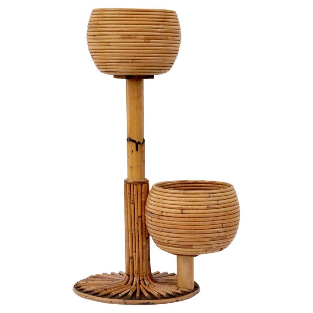 Rattan plant holder, Year 1970  For Sale