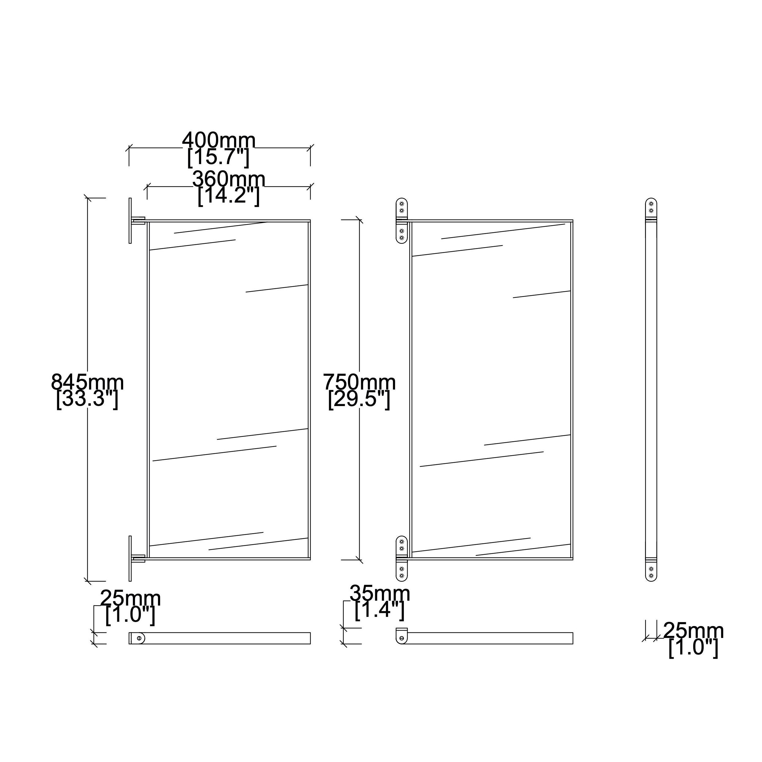 Porta Rectangular Wall Mirror with Hinges and White Minimalist Frame For Sale 3