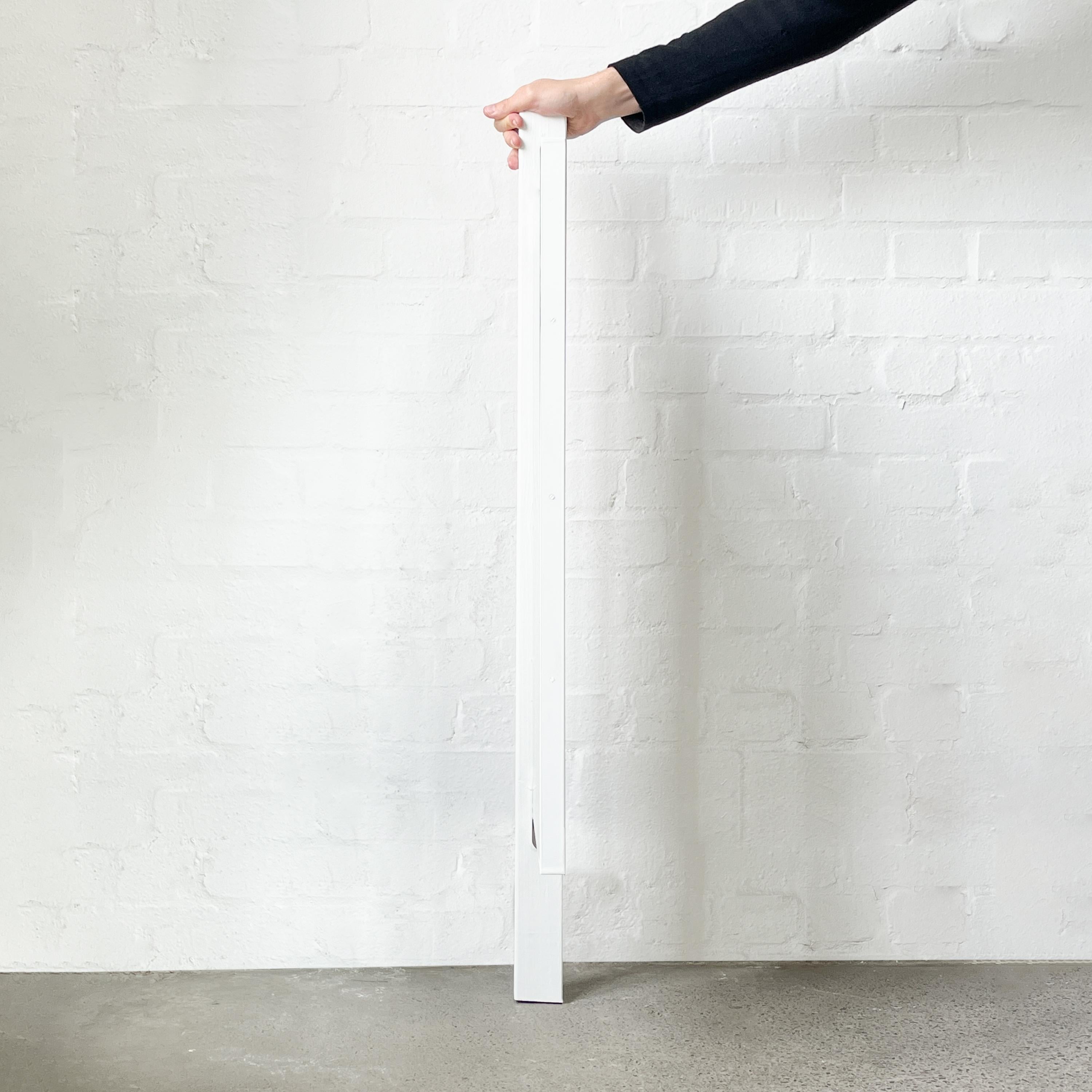 Powder-Coated Porta Rectangular Wall Mirror with Hinges and White Minimalist Frame For Sale