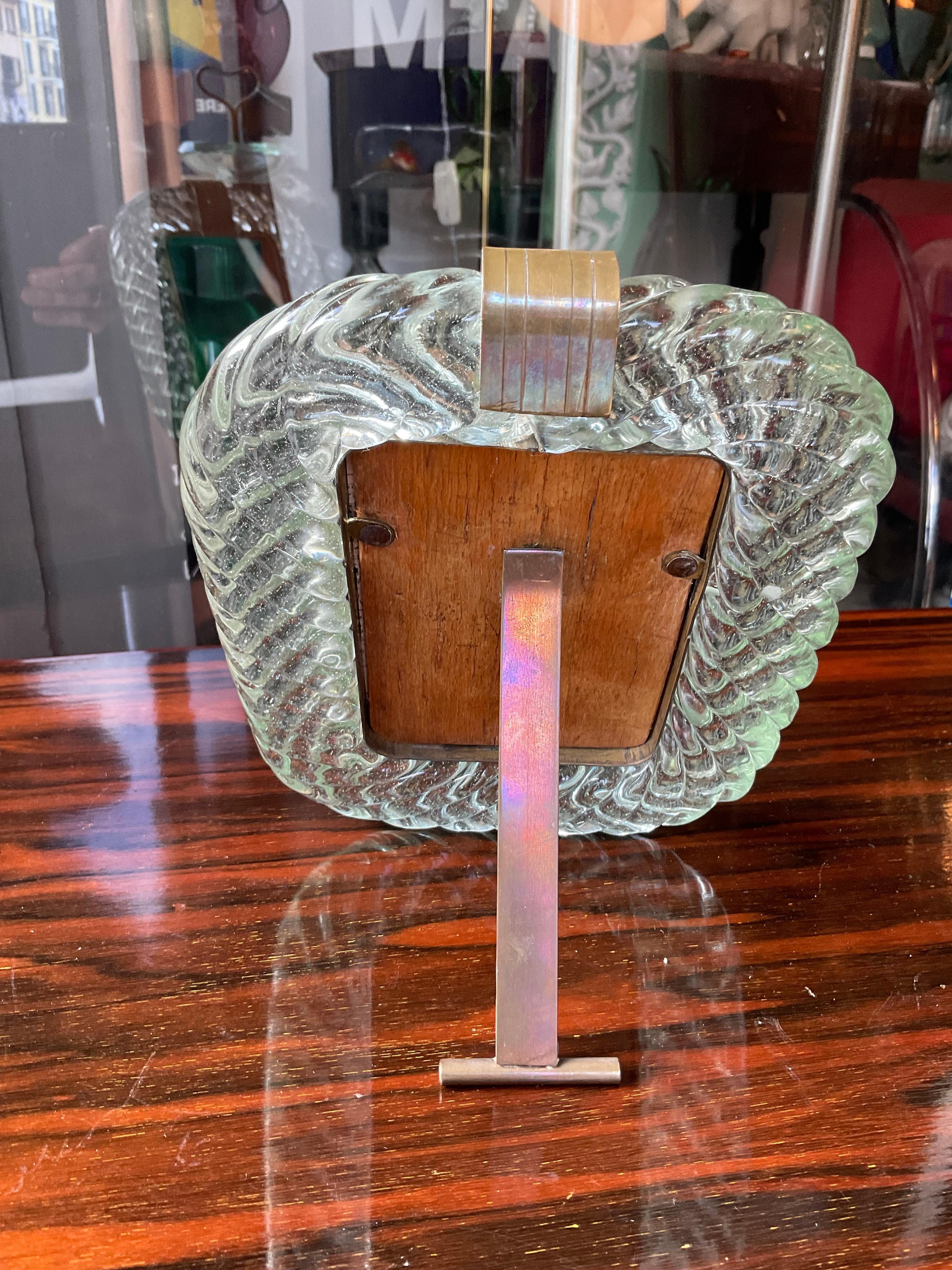 Mid-Century Modern Porta Ritratto - att. BAROVIER & TOSO - Vetro di MURANO - ITALIA 1940 en vente