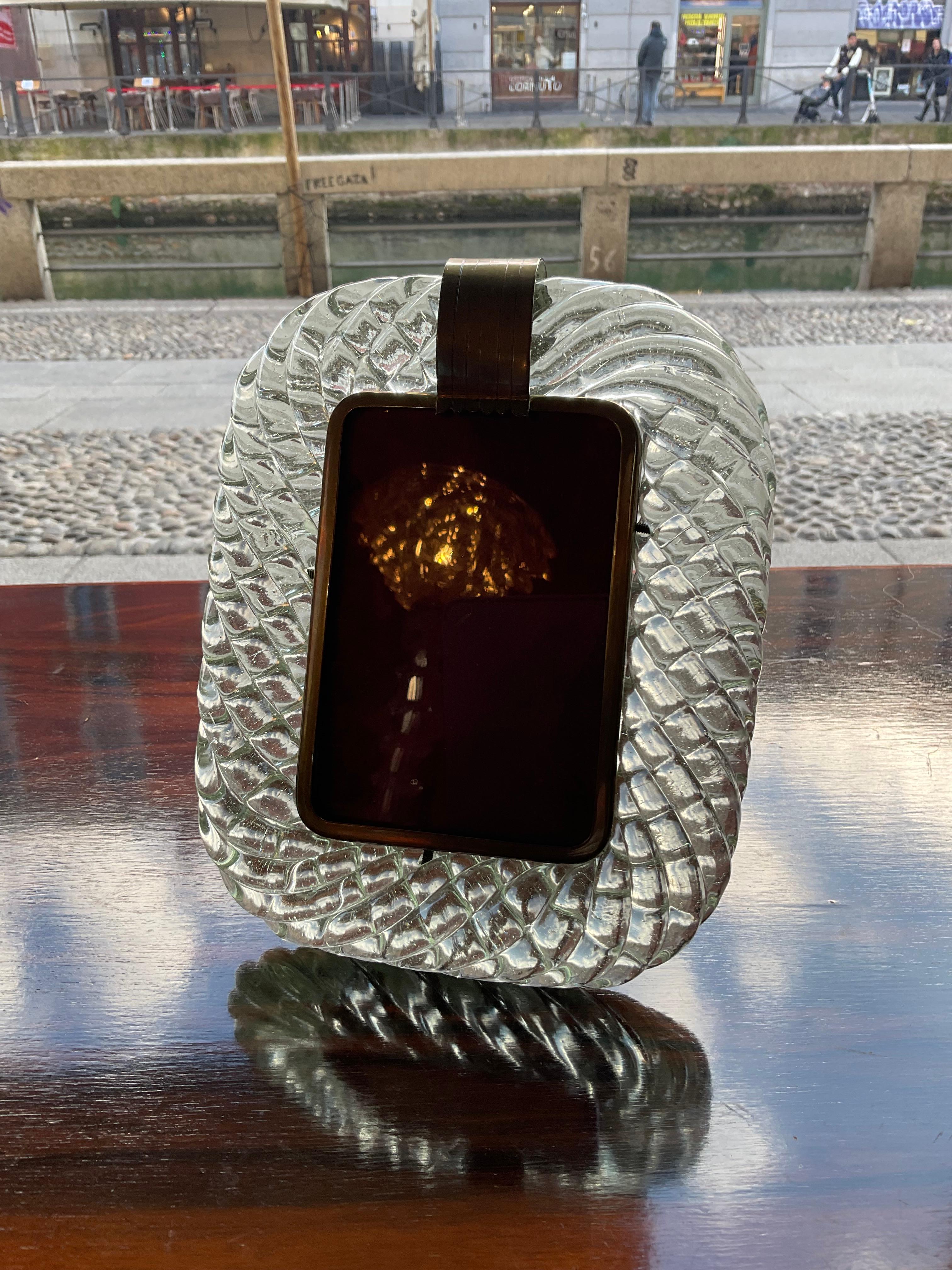 20ième siècle Porta Ritratto - att. BAROVIER & TOSO - Vetro di MURANO - ITALIA 1940 en vente