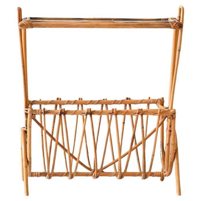 Swedish bamboo magazine rack