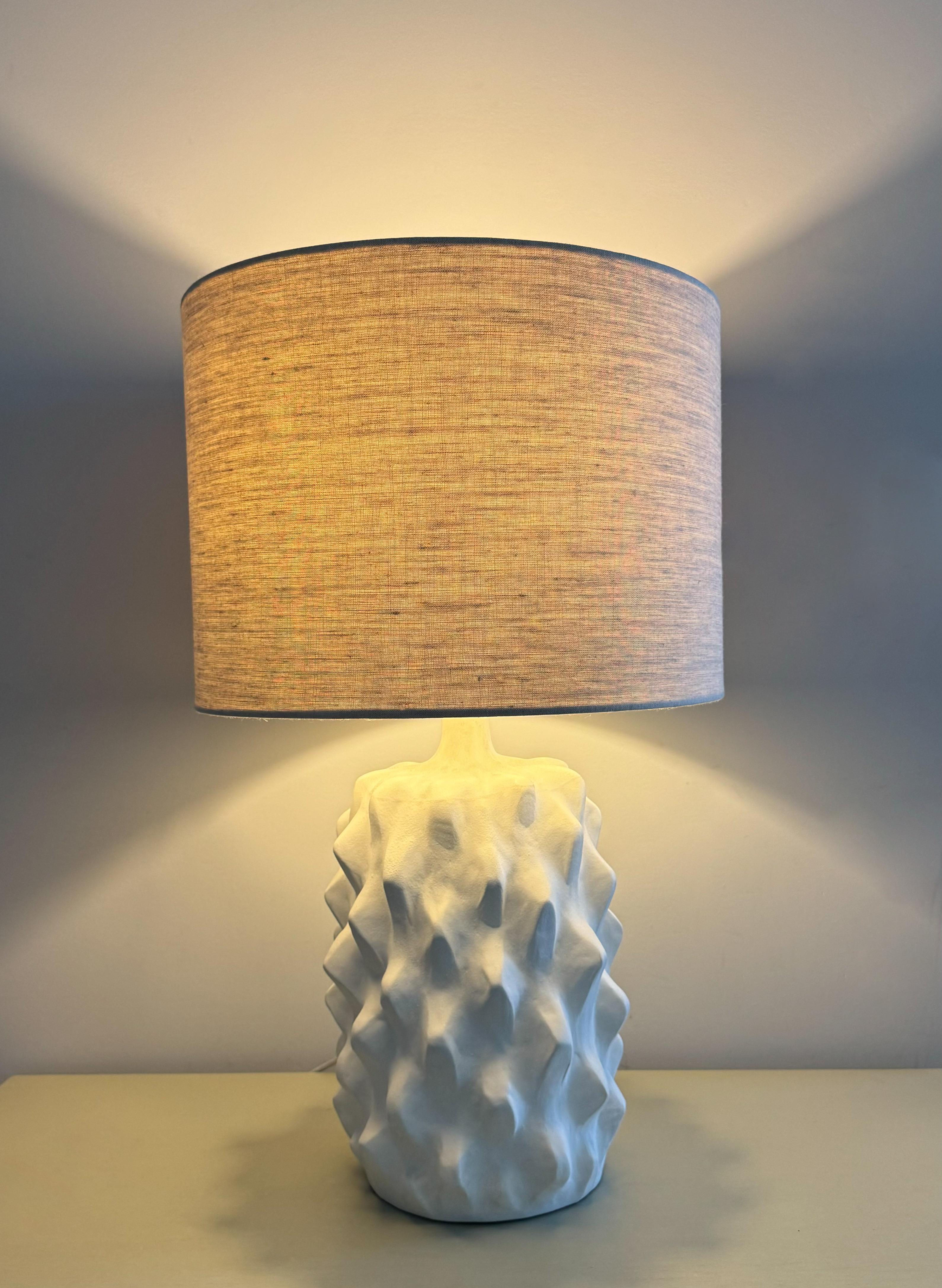 Linen Porta Romana Baobab Table Lamp For Sale
