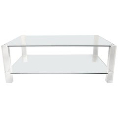 Porta Romana Glass and Lucite Coffee Table