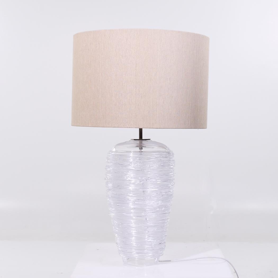 English Porta Romana Glass Thread Table Lamp For Sale
