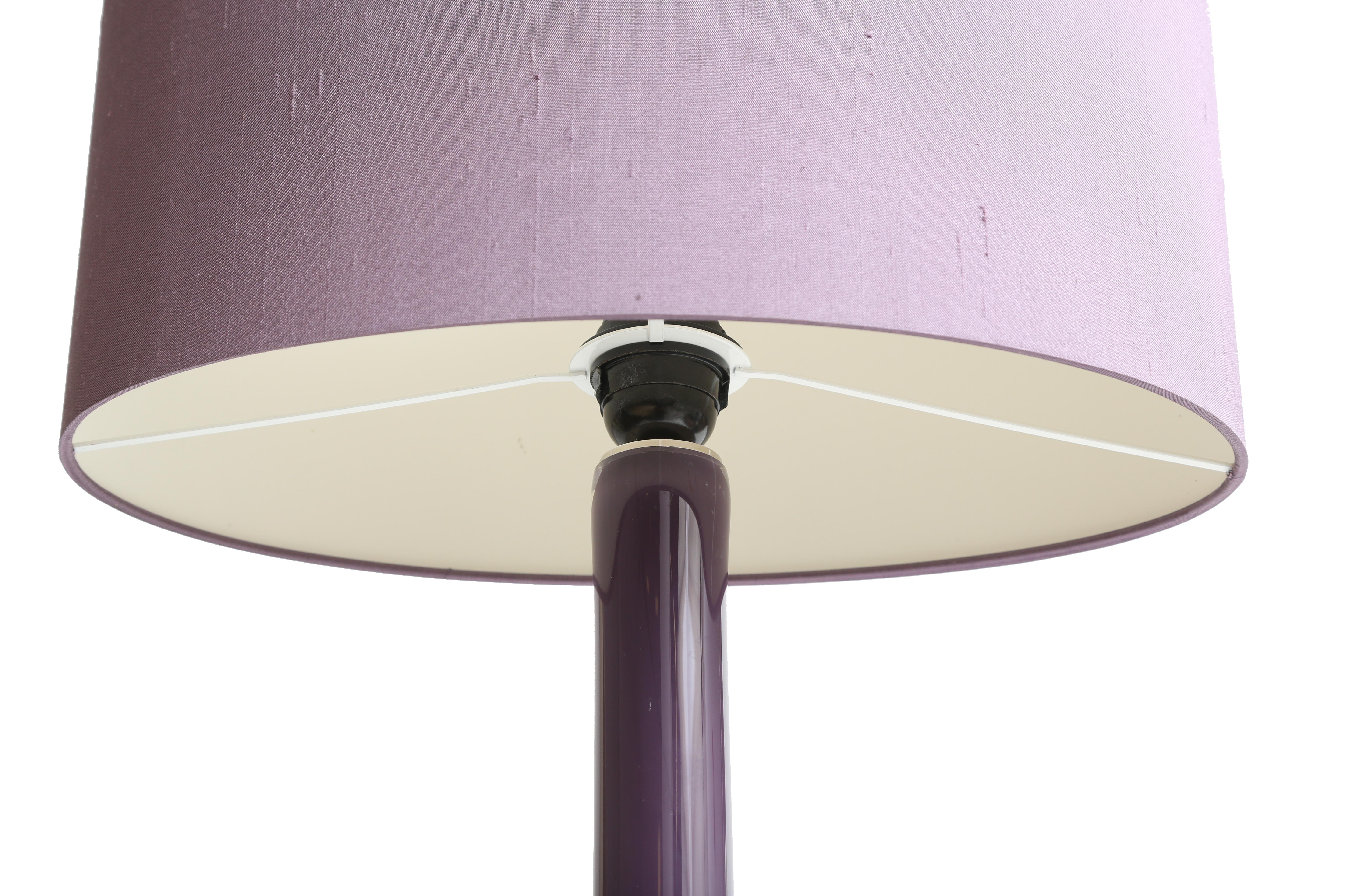 purple glass lamp base