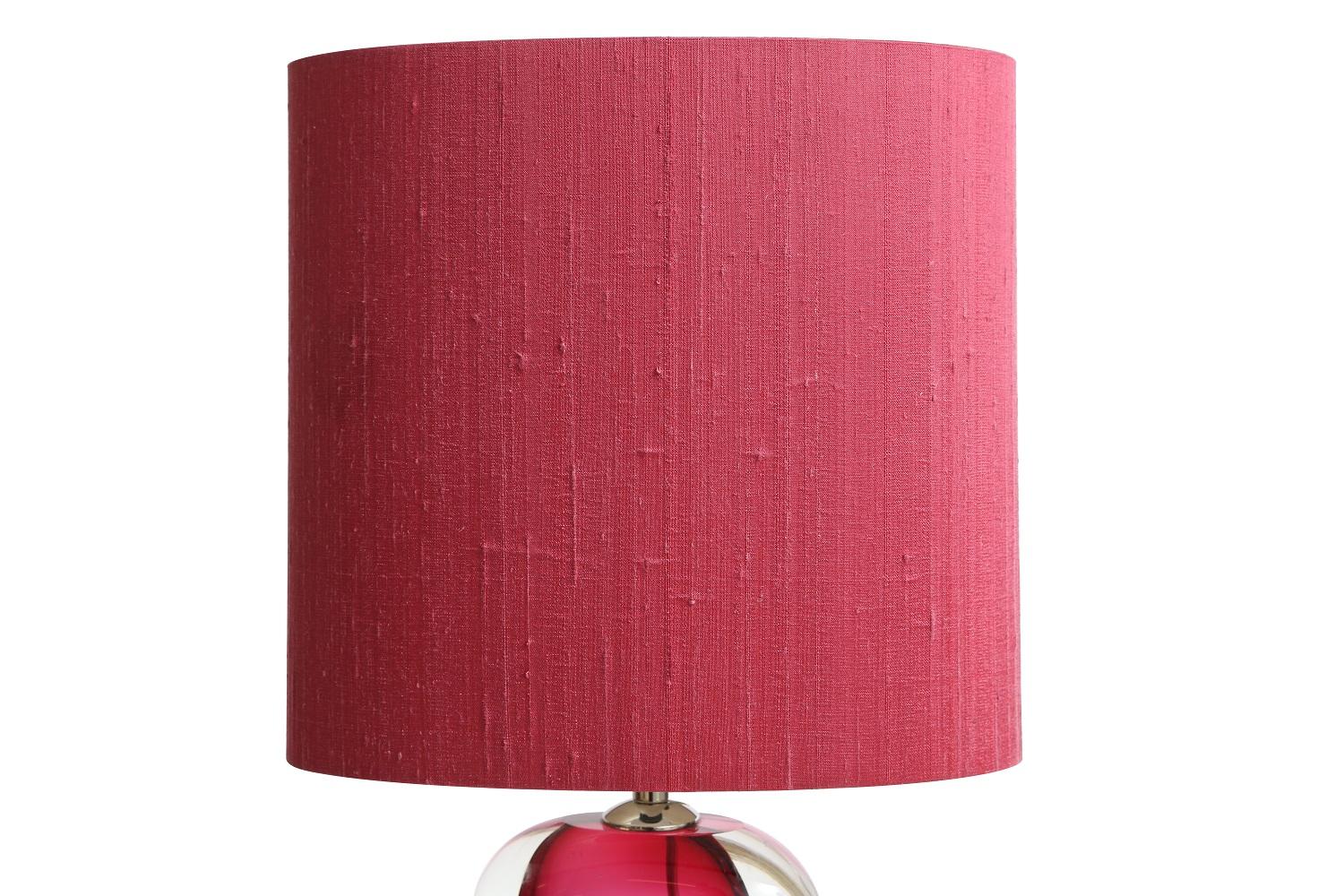 Porta Romana perfume bottle glass lamp in magenta. Made in England.

Height 12.5