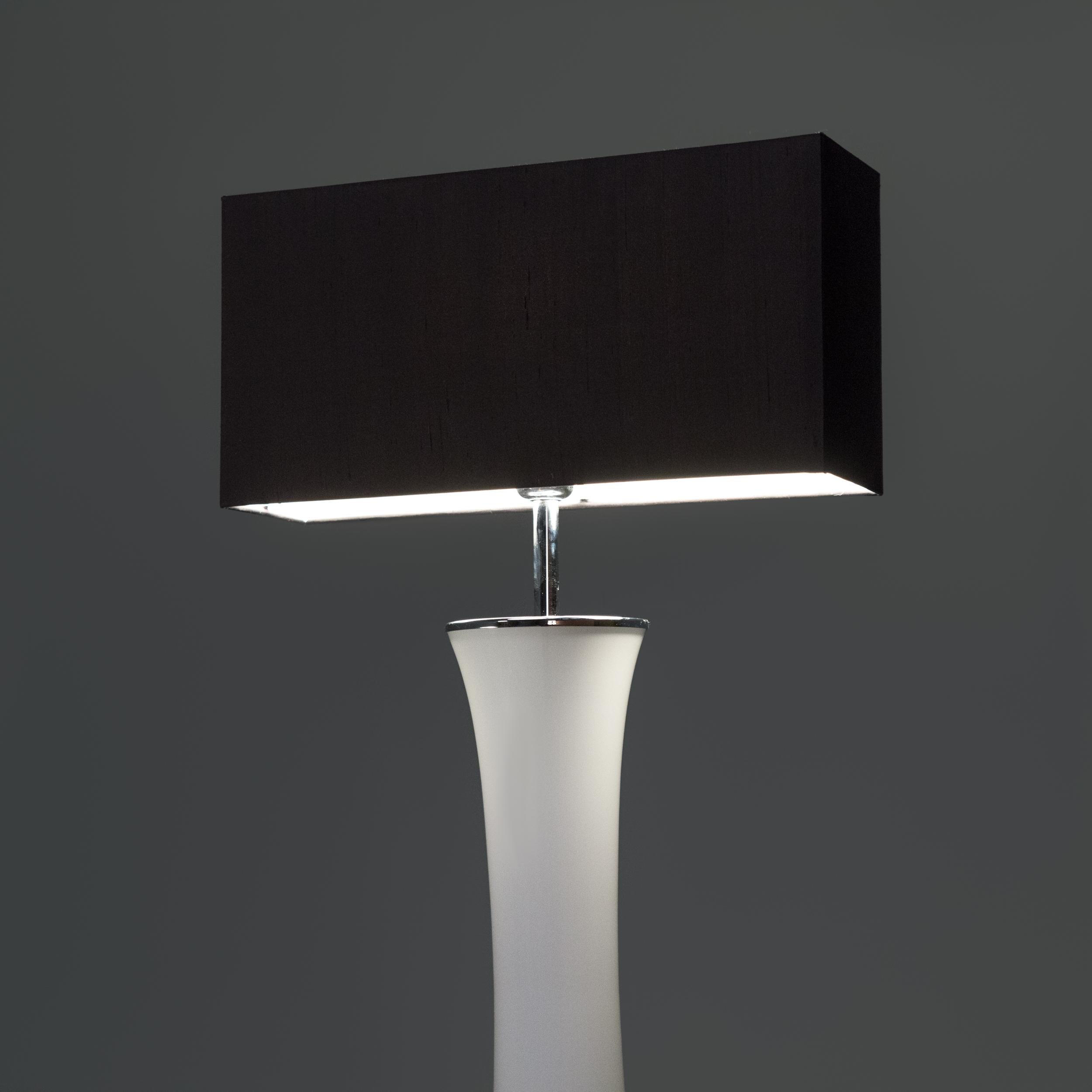 XXIe siècle et contemporain Porta Romana - Lampes de bureau en verre blanc, lot de 2 en vente