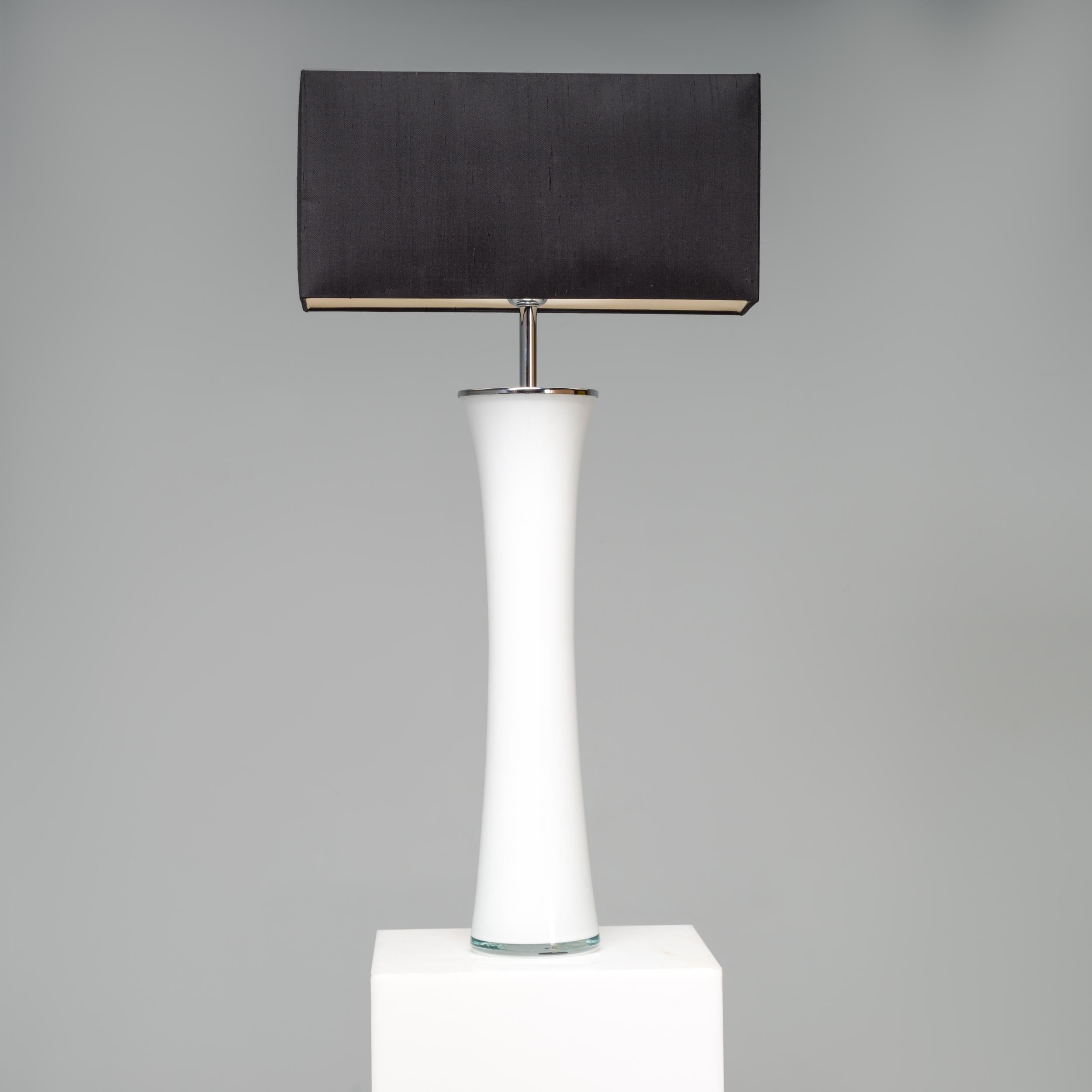 Soie Porta Romana - Lampes de bureau en verre blanc, lot de 2 en vente