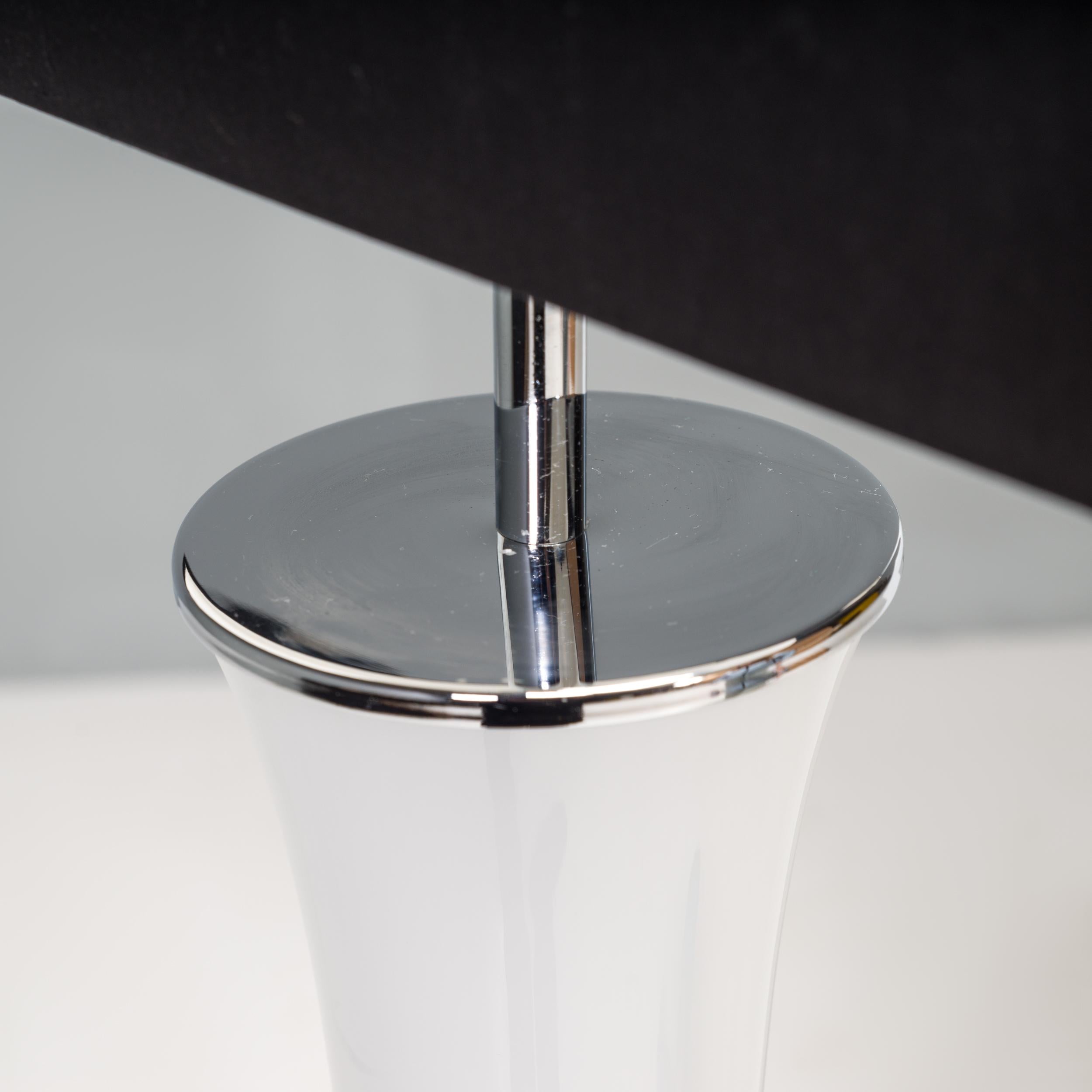 Porta Romana-Tischlampen aus weißem Glas, 2er-Set (Seide) im Angebot
