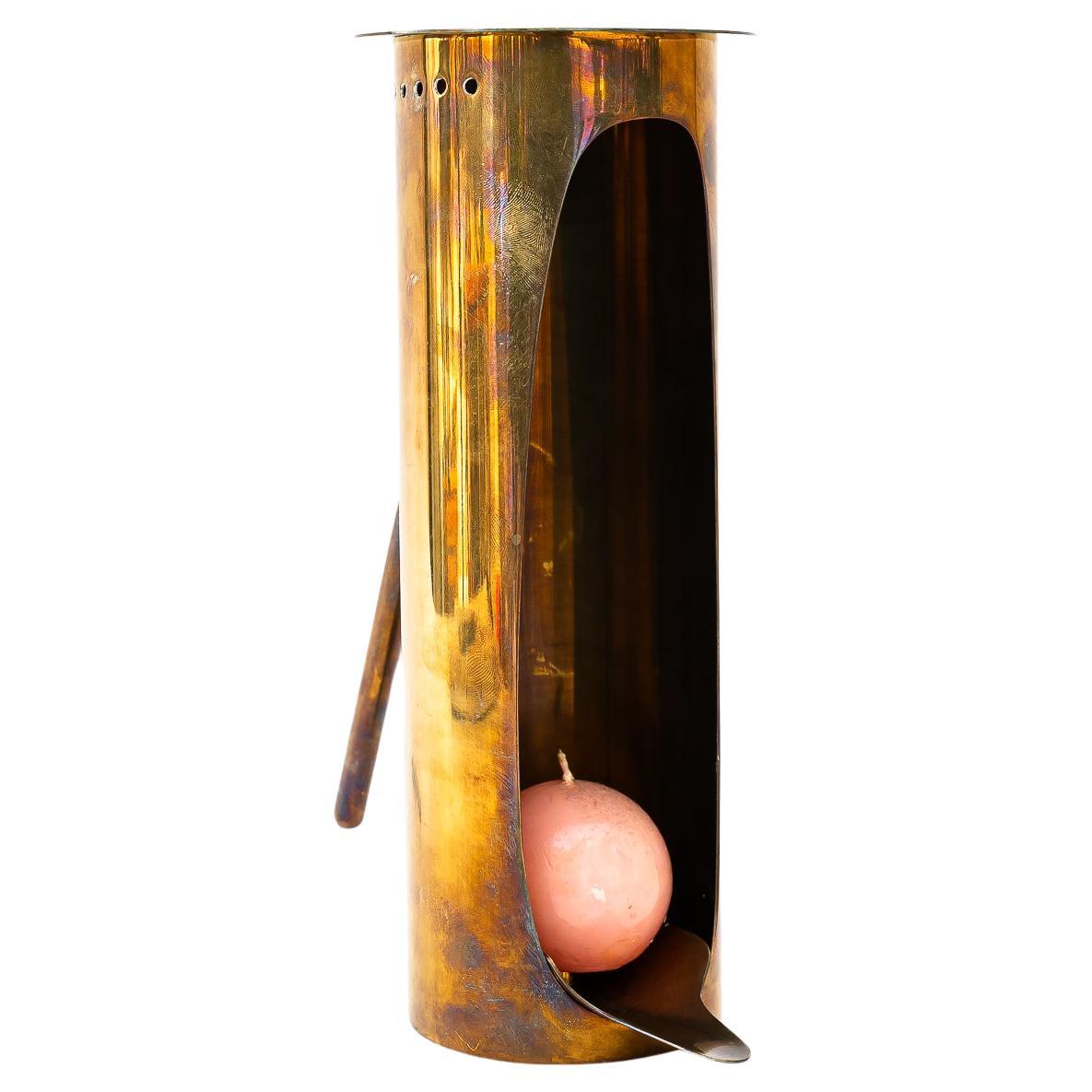 Tragbarer Art-déco-Kerzenständer für Weinkeller um 1920 im Angebot