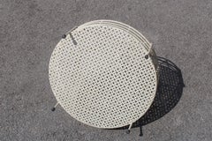 Portable Bar in Perforated White Curved Metal French Design Midcentury, 1950s