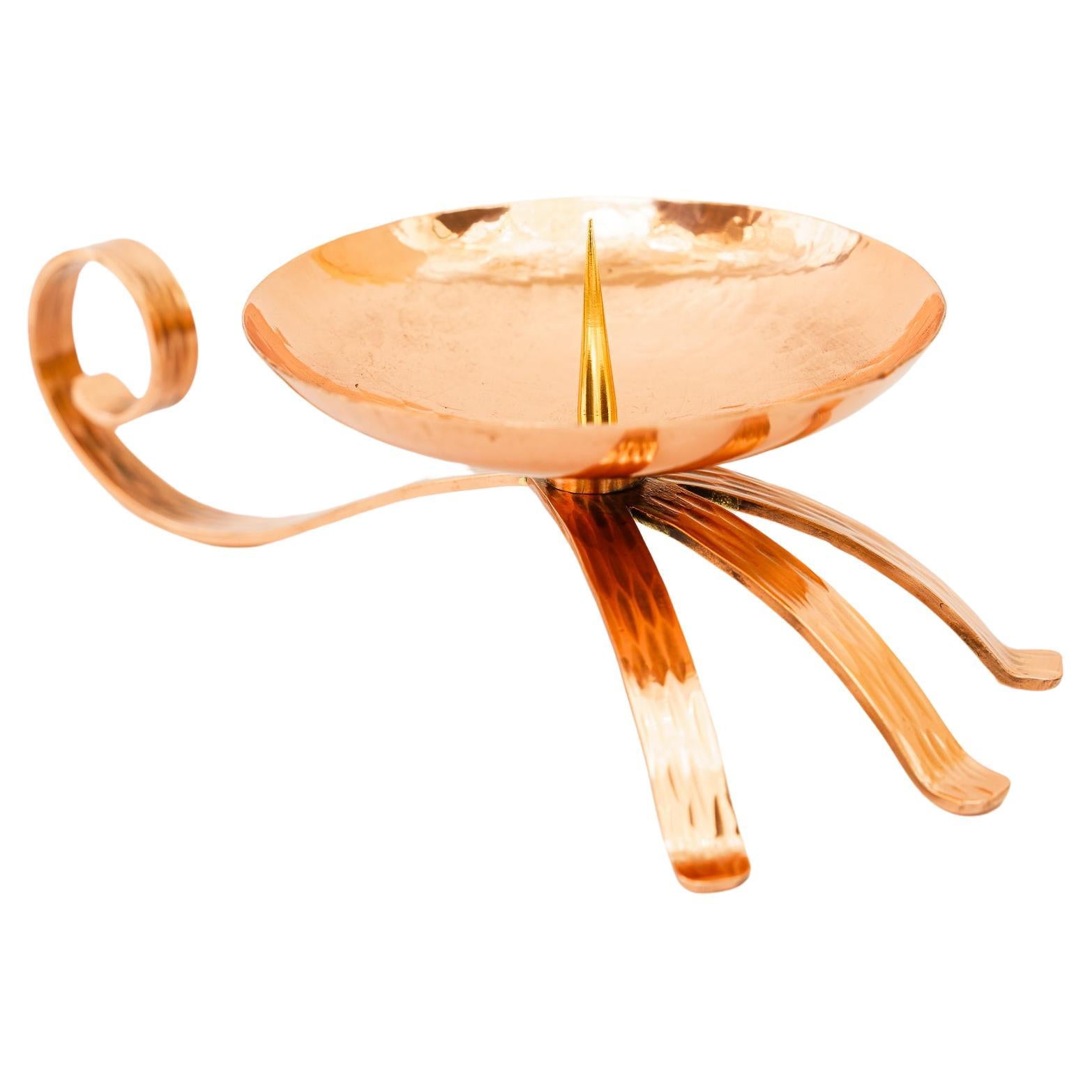 Portable copper Candle Holder for Wine Cellars vienna around 1950s For Sale