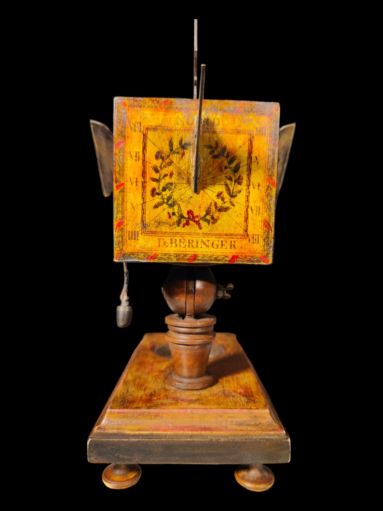 Portable Cube Sundial David Beringer circa 1780–1821 Beringer Is Best Known In Good Condition For Sale In Madrid, ES