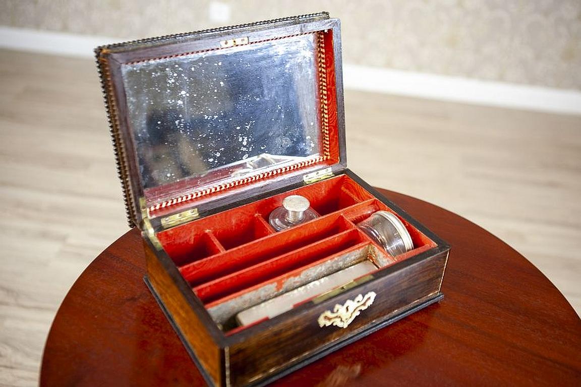 Richly Inlaid Portable Dressing Table from the 19th Century For Sale 1