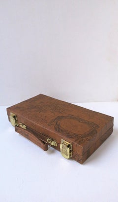 Portable Game Set Chess Checkers Backgammon and more with World Globe Case