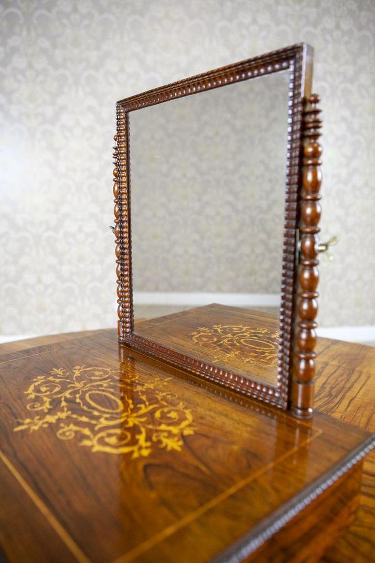 European Portable, Inlaid Rosewood Dressing Table From the 1910-1920s For Sale