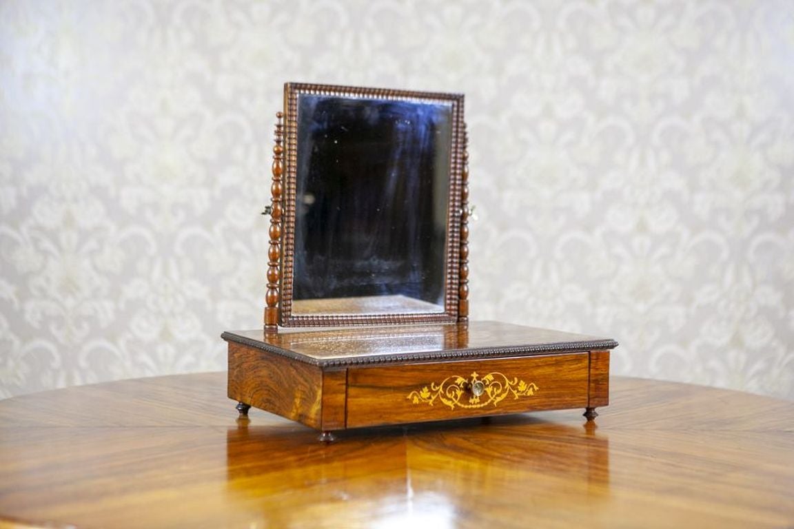 Portable, Inlaid Rosewood Dressing Table From the 1910-1920s For Sale