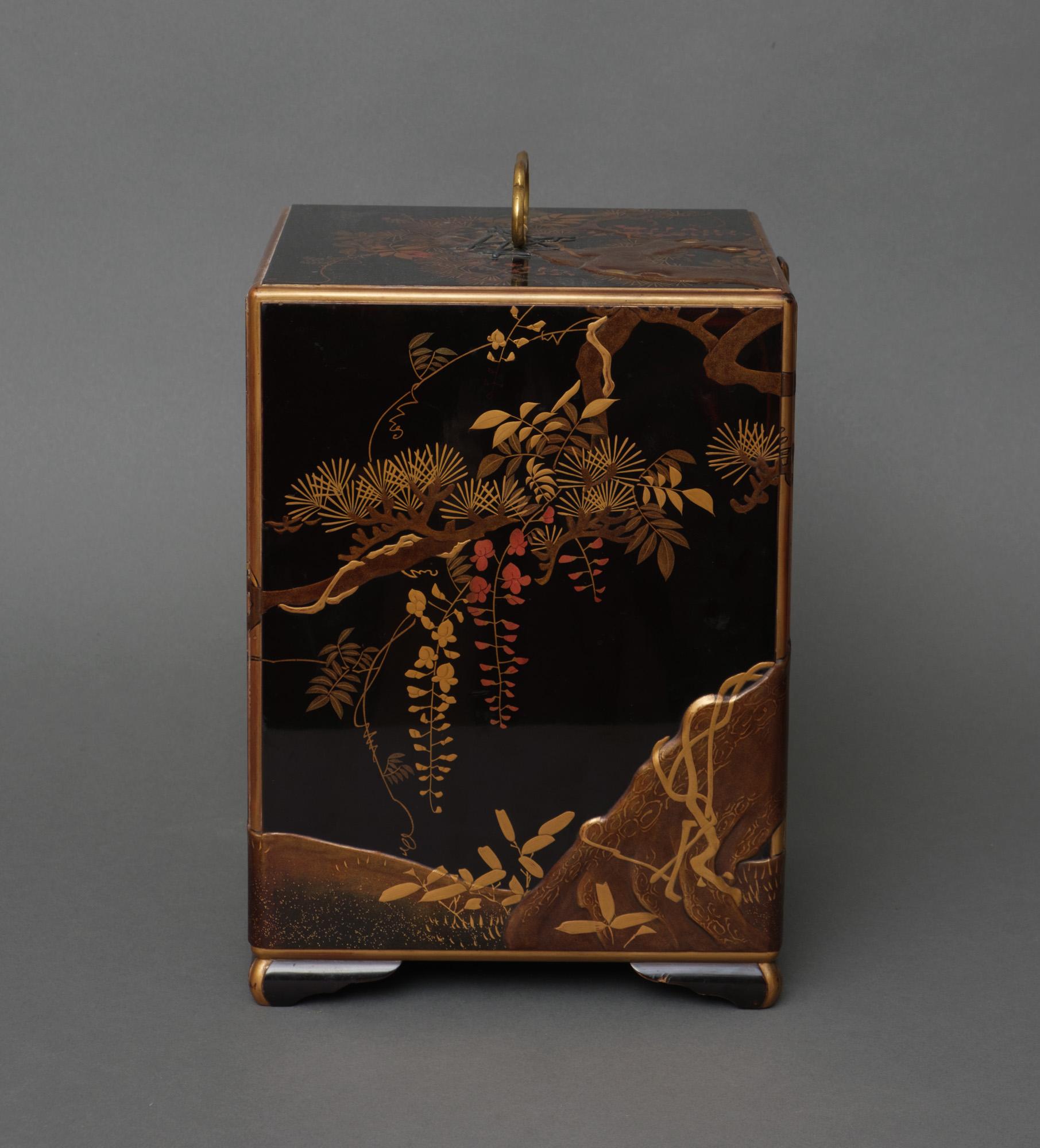 Brass Portable jû'bako 重箱 (tiered food container) For Sale