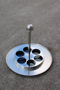 Portable round bar in steel and black laminate Giuliana Gramigna for Krups 1960